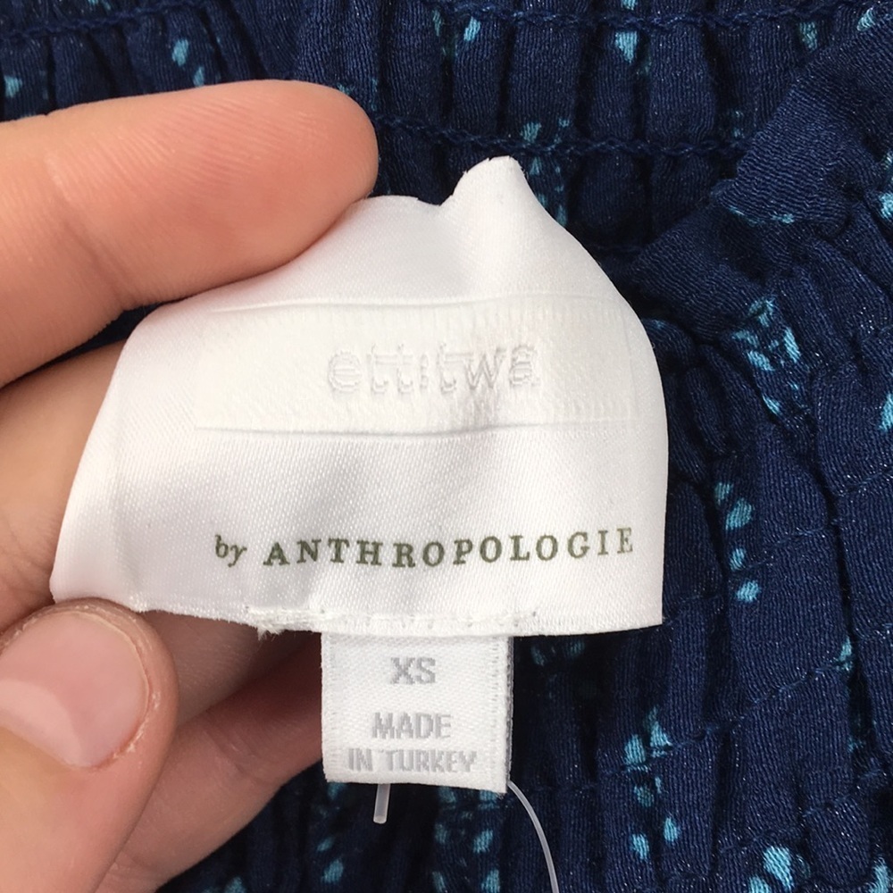 Anthropologie Kaleo Navy Floral Off the Shoulder romper Size XS NEW With Tags - Picture 6 of 16